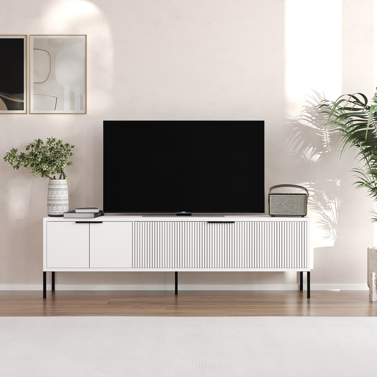Comoda TV, Hanah Home, Noah, 150x45x30 cm, Alb - imagine 6